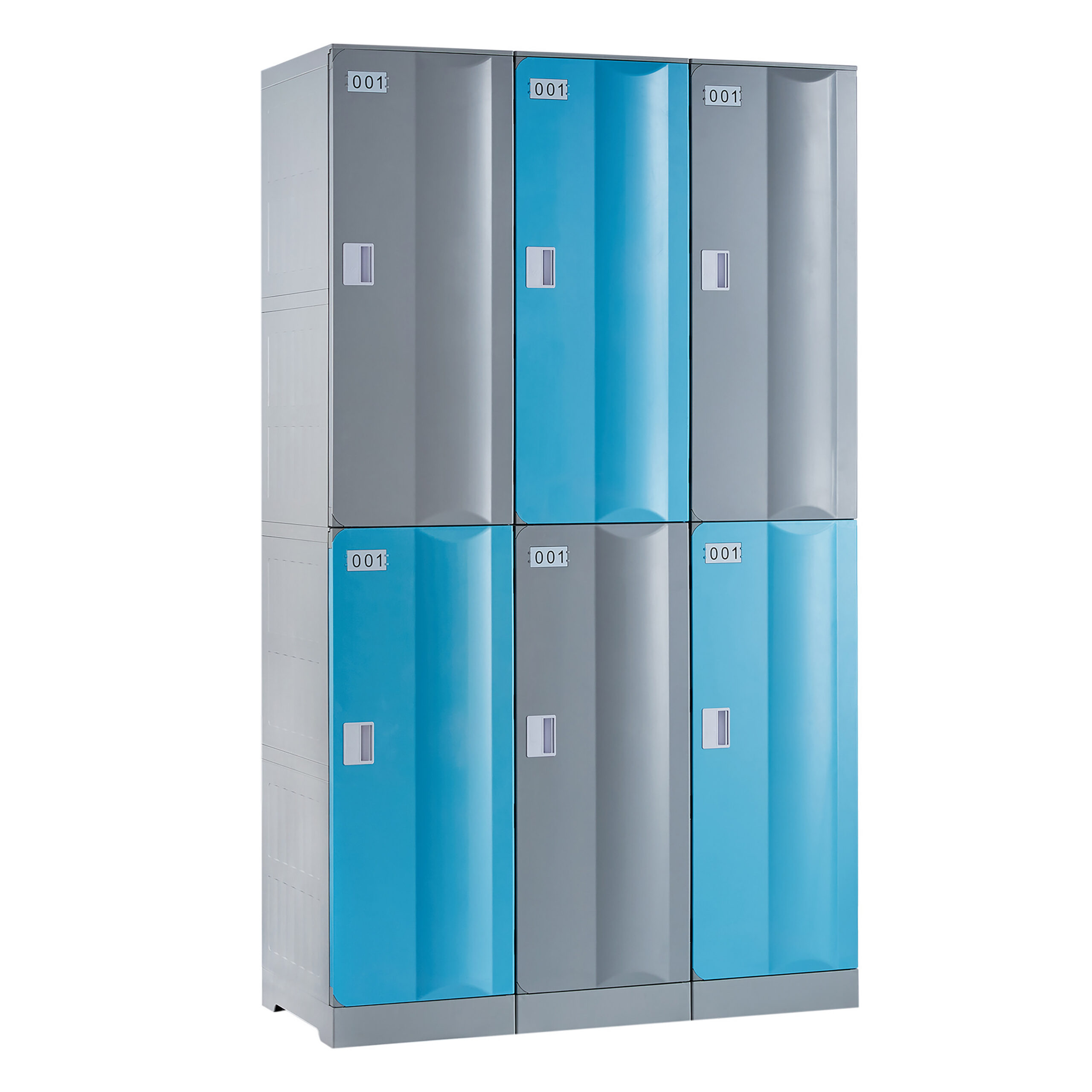 ABSPL21940B3_ABS Plastic Locker - 2 Door - Bank of 3_1940Hx1146Wx500D_Combo_Angle